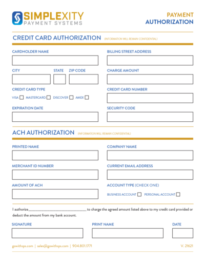 Simplexity Payment Auth. Form