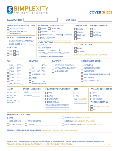 Simplexity Cover Sheet