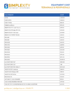 Simplexity Equipment Cost Sheet